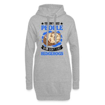 Hérisson Cadeau Hérisson épineux - Sweat-shirt à capuche long Femme - gris chiné - Devant