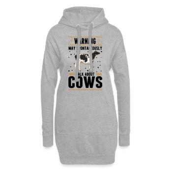 Peut parler spontanément de Vaches Vaches D’élevage Vaches - Sweat-shirt à capuche long Femme - gris chiné - Devant