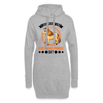 I just really like Shetland Ponies Shetty - Hoodie-Kleid - Grau meliert - Vorne