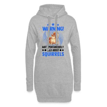 Avertissement Écureuil Écureuil gris - Sweat-shirt à capuche long Femme - gris chiné - Devant