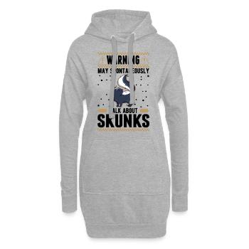 Warnung Stinktier Besitzer Skunk - Hoodie-Kleid - Grau meliert - Vorne