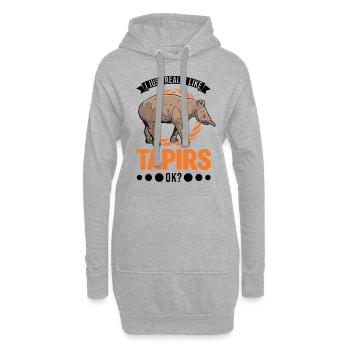 J’aime beaucoup Tapirs - Sweat-shirt à capuche long Femme - gris chiné - Devant