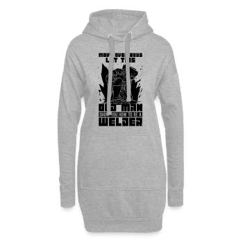 Soudeur Move Over Garçons Soudure Métal Carrière - Sweat-shirt à capuche long Femme - gris chiné - Devant