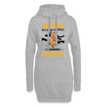 May spontaneously talk about Quokkas - Hoodie Dress - heather grey - Front
