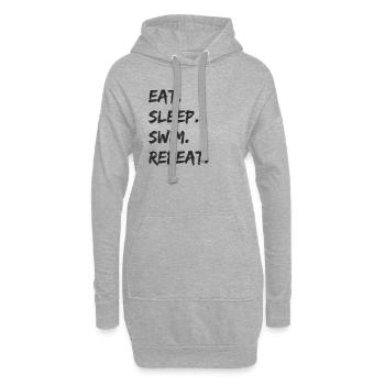 Schwimmen - eat. sleep. swim. repeat. - Hoodie-Kleid - Grau meliert - Vorne