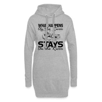 Rafting What Happens On The River Paddle Paddling - Hoodie-Kleid - Grau meliert - Vorne