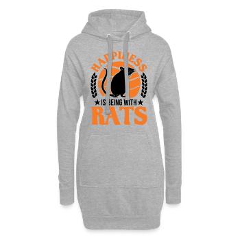 Rat Luck Rat Propriétaire Rat Domestique Rat - Sweat-shirt à capuche long Femme - gris chiné - Devant