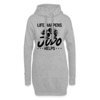 La vie de judo arrive Le judo aide les combattants sportifs karaté - Sweat-shirt à capuche long Femme - gris chiné - Devant