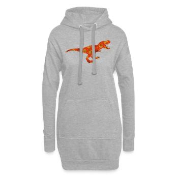 Dinosaur T-Rex Tyrannosaurus Rex Halloween - Hoodie Dress - heather grey - Front
