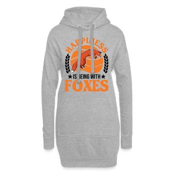 Le bonheur, c’est d’être avec Foxes Fuchs - Sweat-shirt à capuche long Femme - gris chiné - Devant