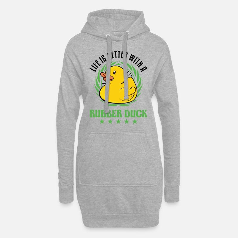Life is better with a Rubber Duck Gummiente - Hoodie-Kleid - Grau meliert