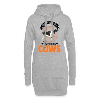 Cow Gift Farmer Cattle Breeder Vaches - Sweat-shirt à capuche long Femme - gris chiné - Devant