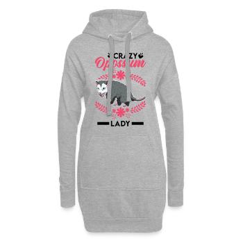 Crazy Opossum lady Possum Mme Pouch Rat - Sweat-shirt à capuche long Femme - gris chiné - Devant