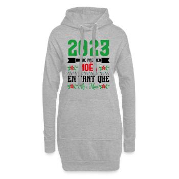 Notre premier Noël en tant que M. et Mme 2023 - Sweat-shirt à capuche long Femme - gris chiné - Devant