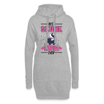 Meilleure maman Skunk jamais puante - Sweat-shirt à capuche long Femme - gris chiné - Devant