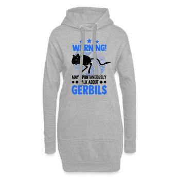 Avertissement Gerbille de course rat gerbille - Sweat-shirt à capuche long Femme - gris chiné - Devant