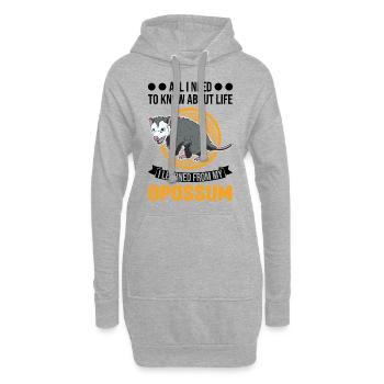 Opossum Geschenk Possum Beutelratte - Hoodie-Kleid - Grau meliert - Vorne