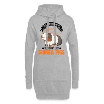 Cochon d’Inde Cadeau Cochon d’Inde - Sweat-shirt à capuche long Femme - gris chiné - Devant