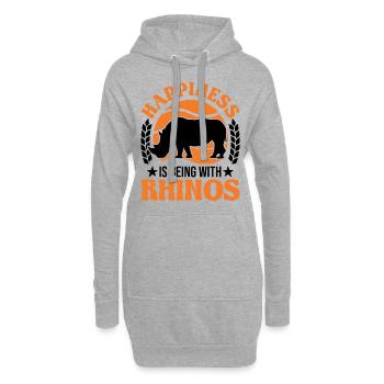 Rhinocéros Chanceux Rhinocéros - Sweat-shirt à capuche long Femme - gris chiné - Devant