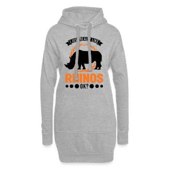 I just really like Rhinos Rhinozeros Nashorn - Hoodie-Kleid - Grau meliert - Vorne