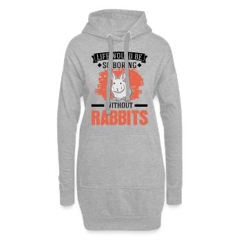 Rabbit Gift Rabbit Rabbit - Hoodie Dress - heather grey - Front