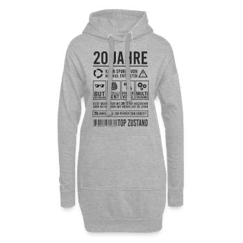 20. Geburtstag Lustig 20 Jahre Perfektion - Hoodie-Kleid - Grau meliert - Vorne