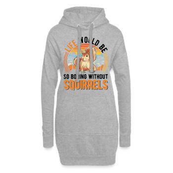 Squirrel Gift Squirrel Grey Squirrel - Hoodie Dress - heather grey - Front