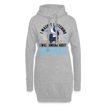 Stinktier Geschenk Skunk - Hoodie-Kleid - Grau meliert - Vorne