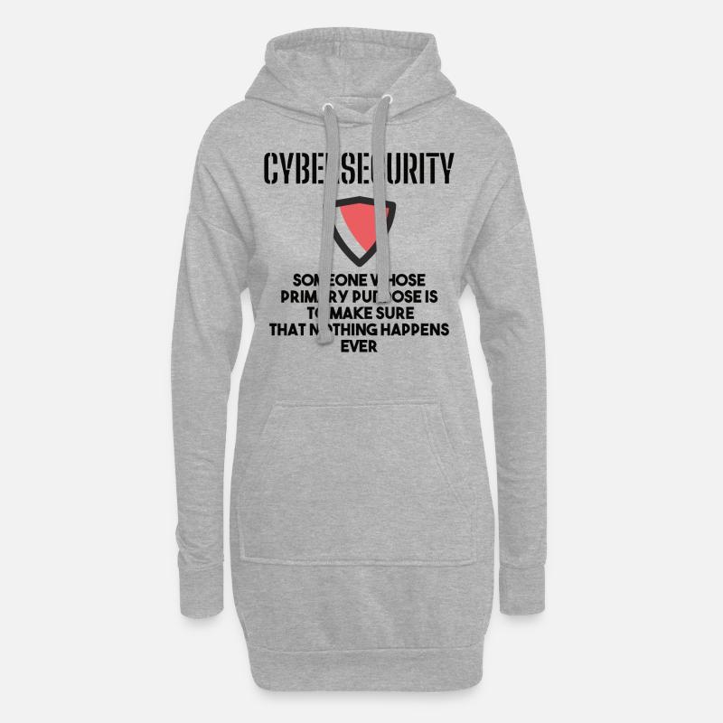 Cybersecurity - IT-Sicherheit Informatiker - Hoodie-Kleid - Grau meliert
