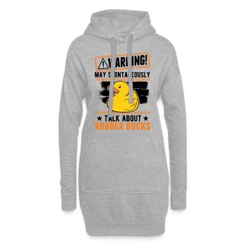 Peut parler spontanément de Rubber Ducks - Sweat-shirt à capuche long Femme - gris chiné - Devant