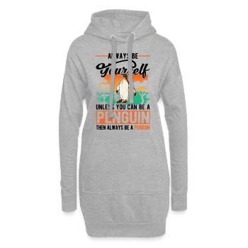 Pingouin Cadeau Pingouin - Sweat-shirt à capuche long Femme - gris chiné - Devant