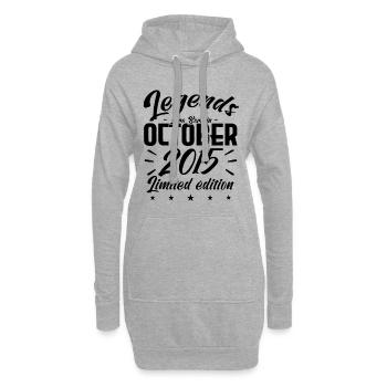 LEGENDS ARE BORN IN OCTOBER 2015 anniversary gift. - Sweat-shirt à capuche long Femme - gris chiné - Devant