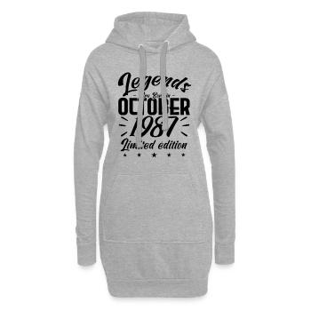 LEGENDEN WERDEN IM NOVEMBER 1987 JUBILÄUMSGESCHENK GEBOREN. - Hoodie-Kleid - Grau meliert - Vorne