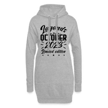 Legends are born in October 2023 anniversary gift. - Sweat-shirt à capuche long Femme - gris chiné - Devant