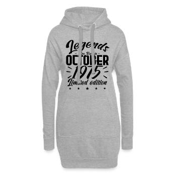 LEGENDEN WERDEN IM OKTOBER 1975 GEBOREN, JUBILÄUMSGESCHENK - Hoodie-Kleid - Grau meliert - Vorne