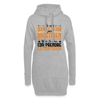 je suis Directeur pas magicien - Sweat-shirt à capuche long Femme - gris chiné - Devant