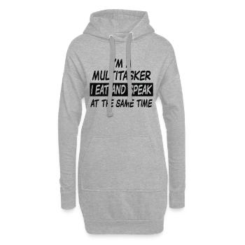 Multitasker eat and speak - Hoodie-Kleid - Grau meliert - Vorne
