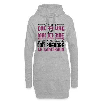 je suis Coiffeuse pas magicienne - Sweat-shirt à capuche long Femme - gris chiné - Devant