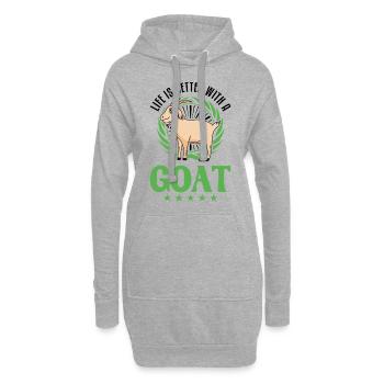La vie est meilleure avec une chèvre Ziegenwirt Ziege - Sweat-shirt à capuche long Femme - gris chiné - Devant