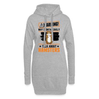 Warnung Hamster Hamsterrad Goldhamster - Hoodie-Kleid - Grau meliert - Vorne