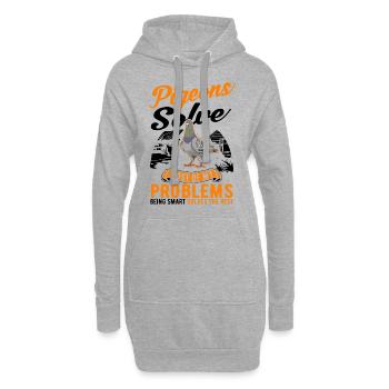 Pigeon Cadeau Pigeon Colombier Plus Chic Pigeon Voyageur - Sweat-shirt à capuche long Femme - gris chiné - Devant