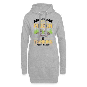 Taube Taubenzüchter Stadttaube - Hoodie-Kleid - Grau meliert - Vorne