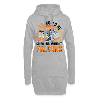 Falkner Geschenk Falke Falknerei Turmfalke - Hoodie-Kleid - Grau meliert - Vorne