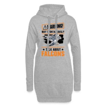 Avertissement Faucon fauconnier Fauconnernière Crécerelle - Sweat-shirt à capuche long Femme - gris chiné - Devant