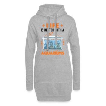 La vie est meilleure avec un Aquariums Aquascaping - Sweat-shirt à capuche long Femme - gris chiné - Devant