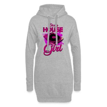 Deep House Girl - Hoodie-Kleid - Grau meliert - Vorne