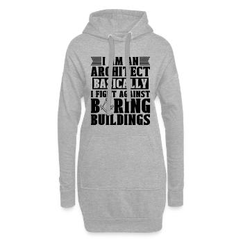 Architecture Bâtiment Je suis un architecte fondamentalement - Sweat-shirt à capuche long Femme - gris chiné - Devant