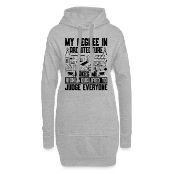 Mon diplôme en architecture Architecte Architectes Emploi - Sweat-shirt à capuche long Femme - gris chiné - Devant