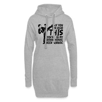 Kickboxing If You Can Read This Boxing Kickboxer - Hoodie-Kleid - Grau meliert - Vorne