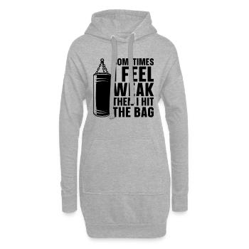 Sometimes I Feel Kickboxing Kickboxer Boxing Fight - Hoodie-Kleid - Grau meliert - Vorne